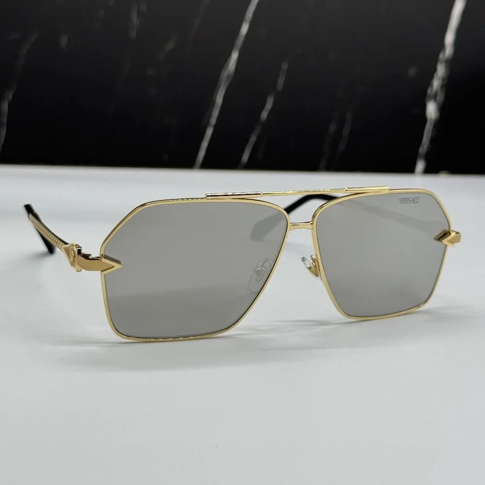 NEW VERSACE VE2284 1002/6G SUNGLASSES GOLD UNISEX VERSACE VE2284 10026G